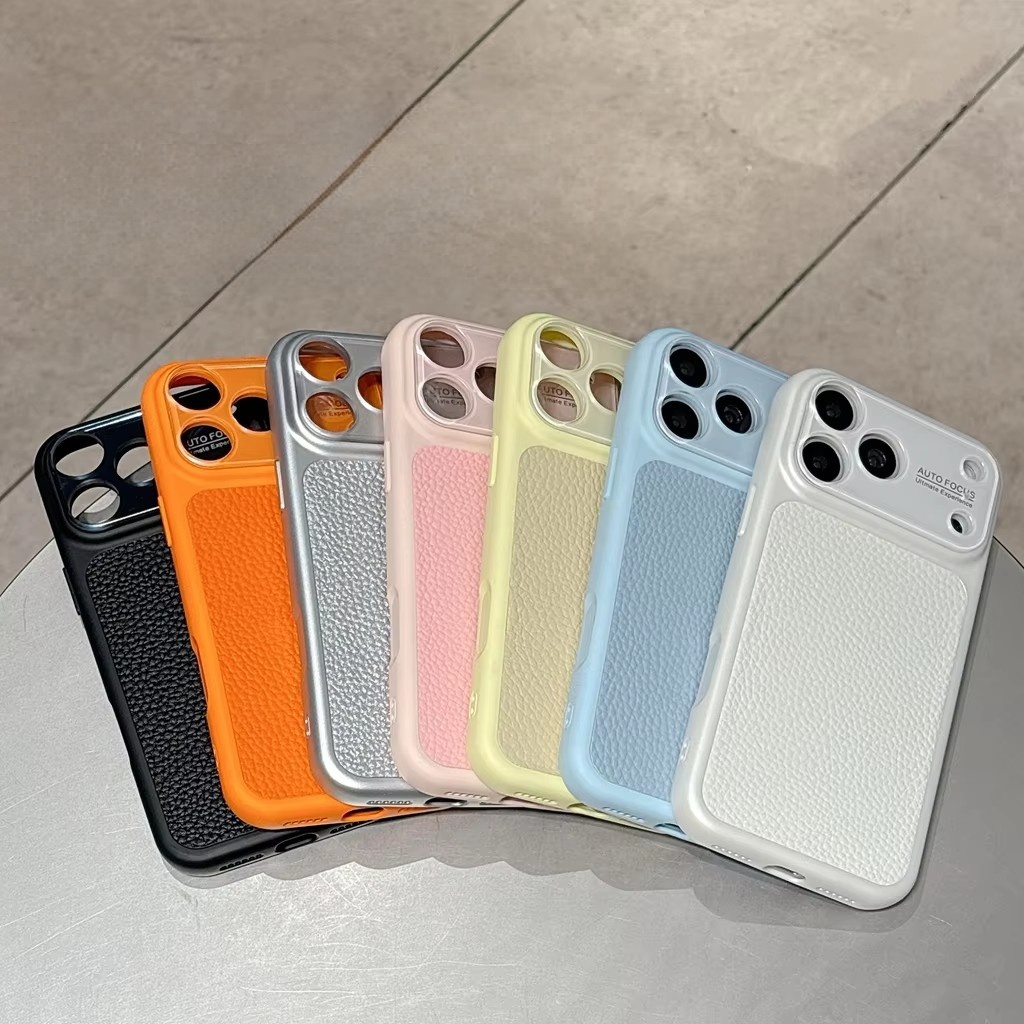 Luxury Lychee Grain Leather Te - Camera Lens Protector recension och pris