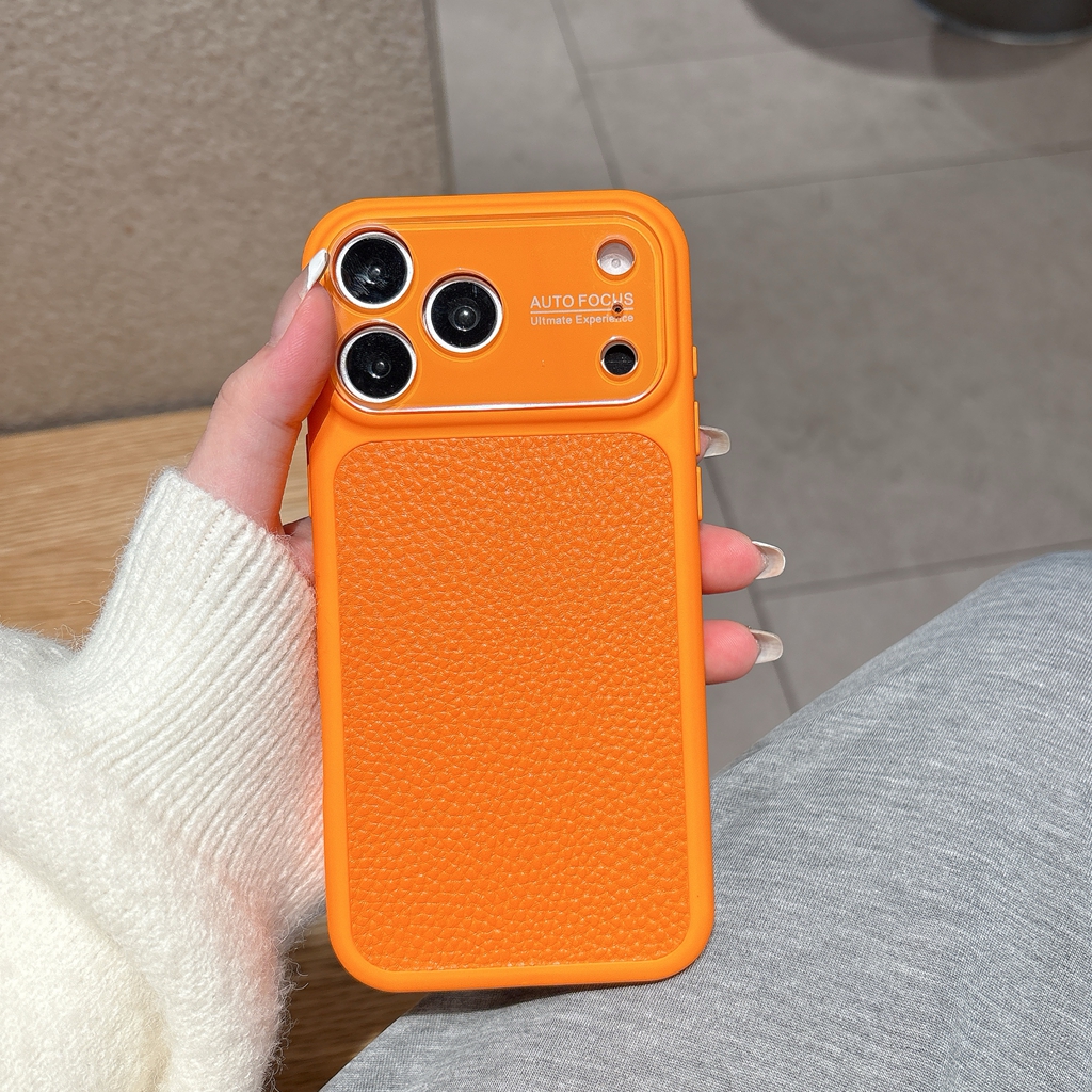 Luxury Lychee Grain Leather Te - Camera Lens Protector recension och pris