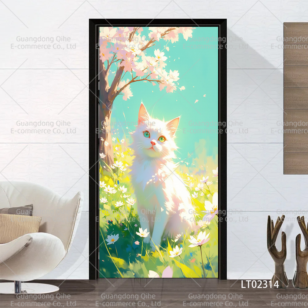 Tulip Cat Cherry Blossom Scene - Full Cover Adhesive recension och pris