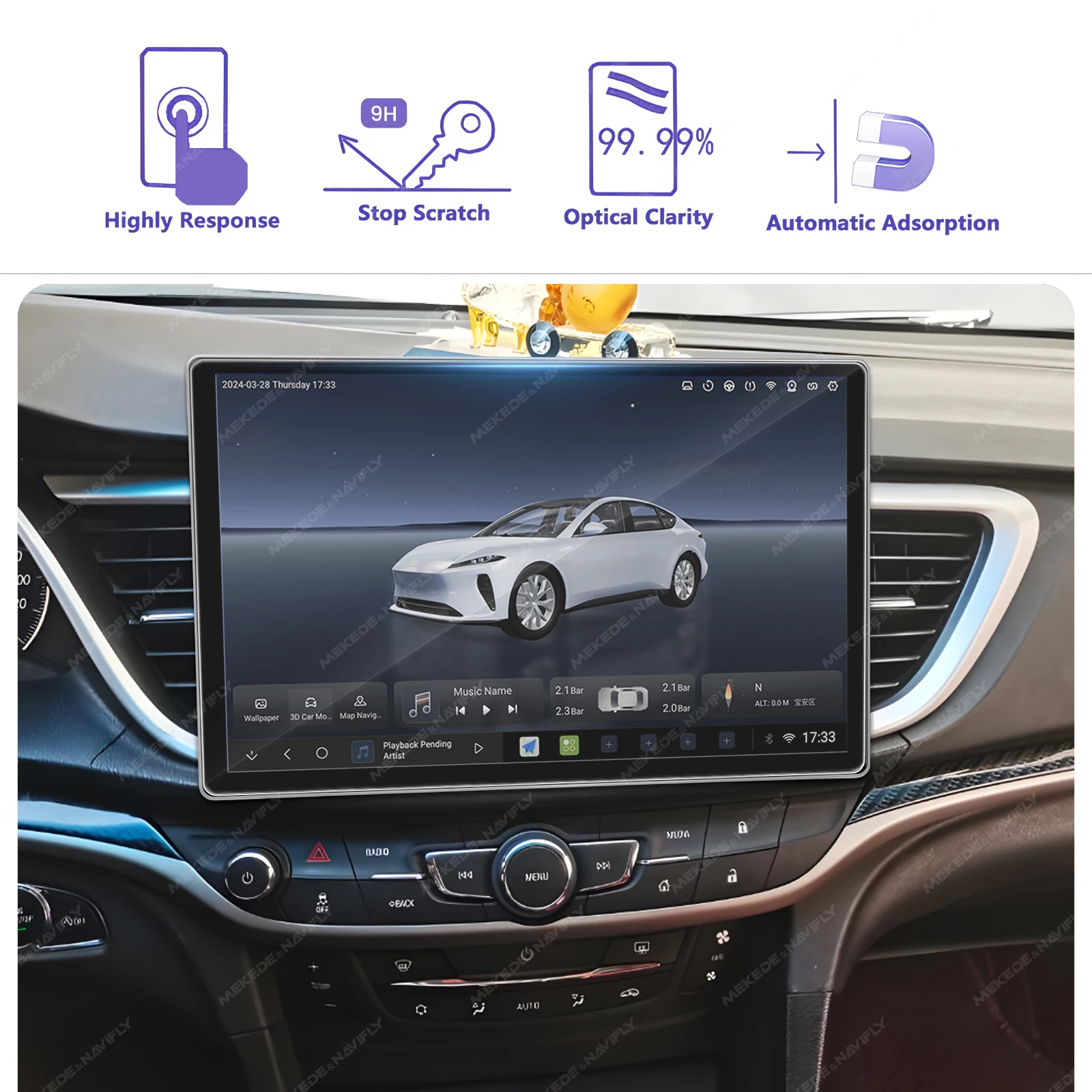 For 11.5 13 Inch Radio Tempere - Glass Protector Auto recension och pris