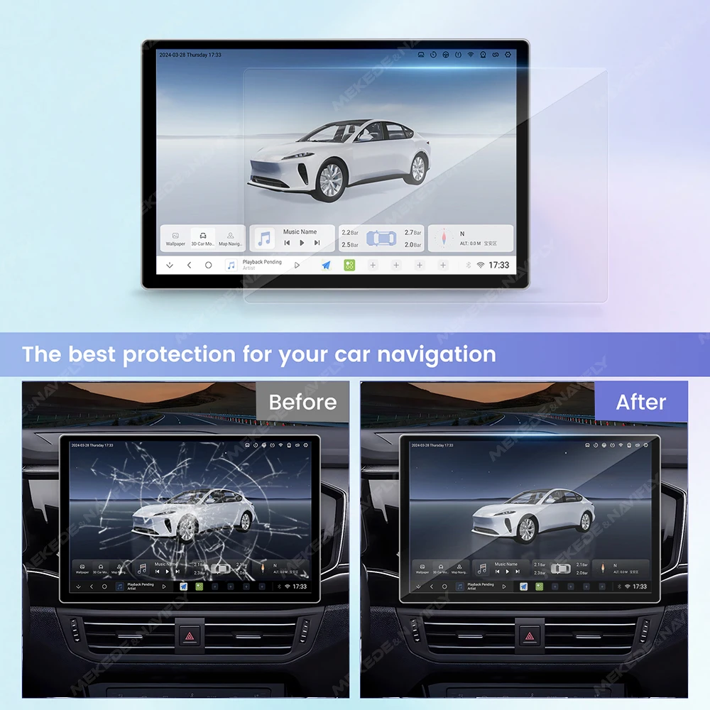 For 11.5 13 Inch Radio Tempere - Glass Protector Auto recension och pris
