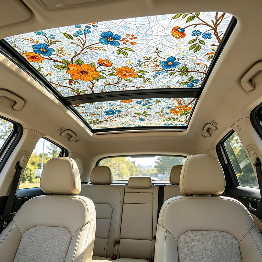 Floral Stained Glass Car Sunro - Privacy Screen Protector recension och pris