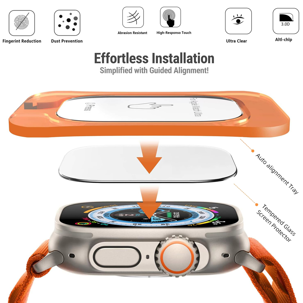 Tempered Glass For Apple Watch - Screen Alignment Tool recension och pris