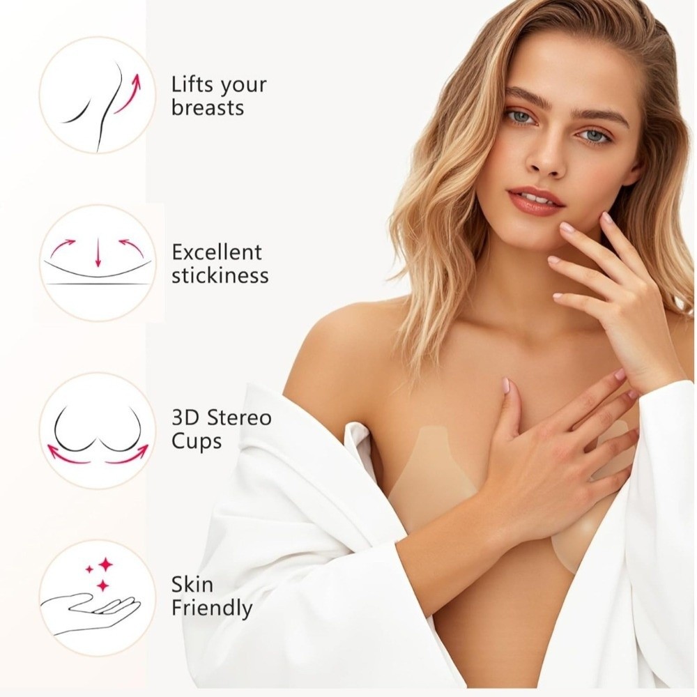 Seamless Silicone Nipple Cover - Full Cover Adhesive recension och pris